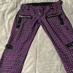 Tripp Purple Plaid Pants with Black Accents